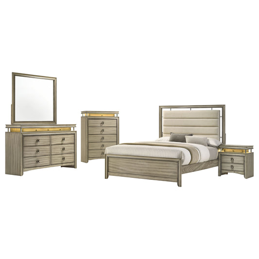 Giselle 5-piece Queen Bedroom Set Rustic Beige