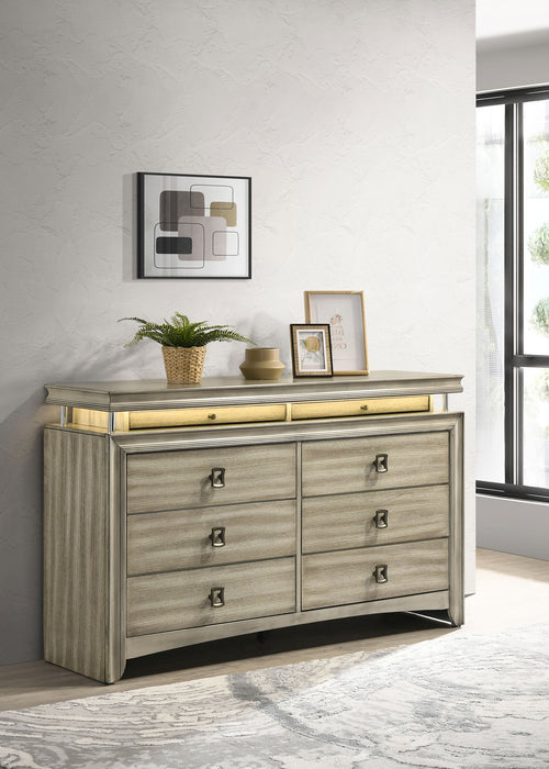 Giselle 8-drawer Dresser Rustic Beige