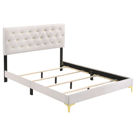 Kendall Upholstered Eastern King Panel Bed White