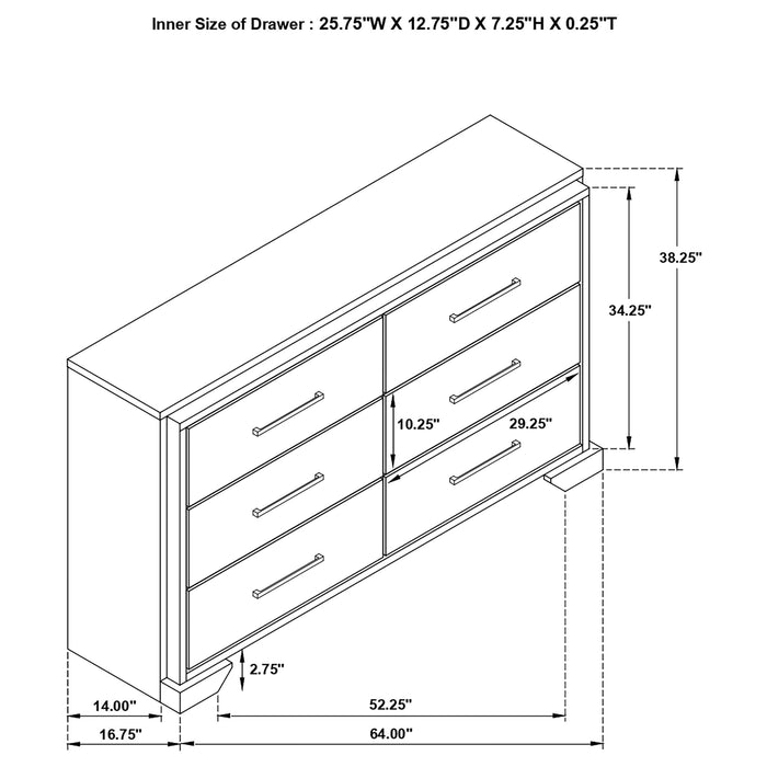 Baker 6-drawer Dresser Light Taupe