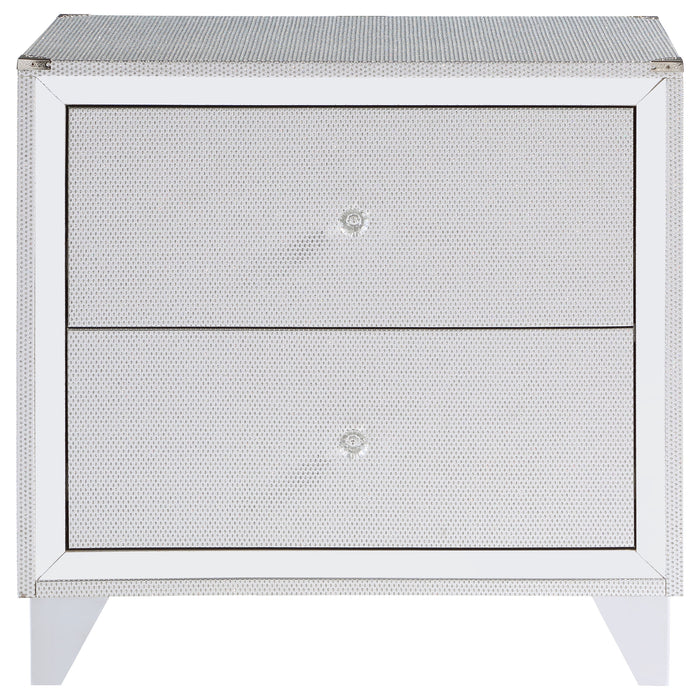 Larue 2-drawer Nightstand Silver