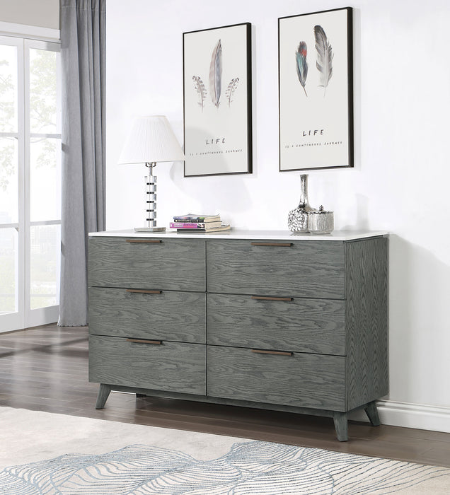 Nathan 6-drawer Dresser Grey