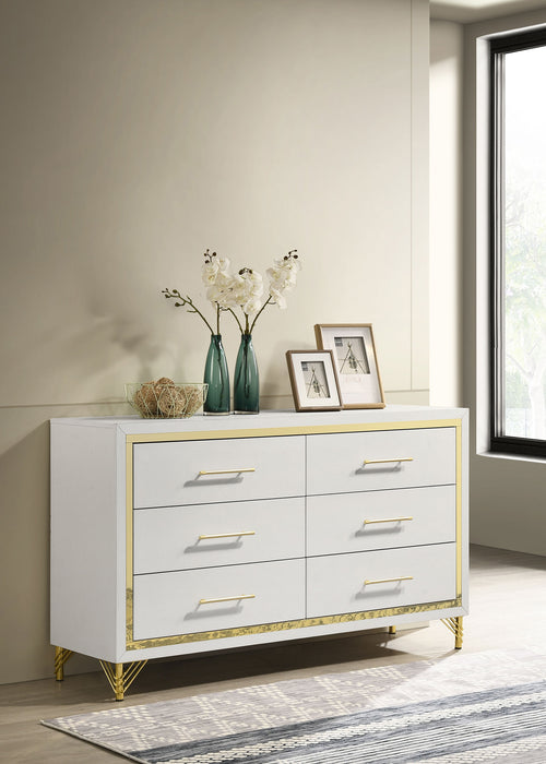 Lucia 6-drawer Dresser Cabinet White