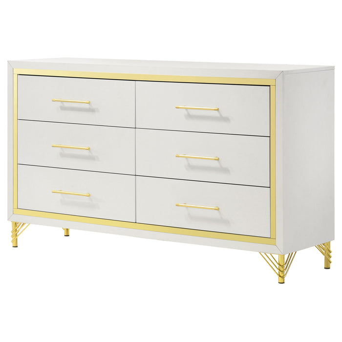 Lucia 6-drawer Dresser White