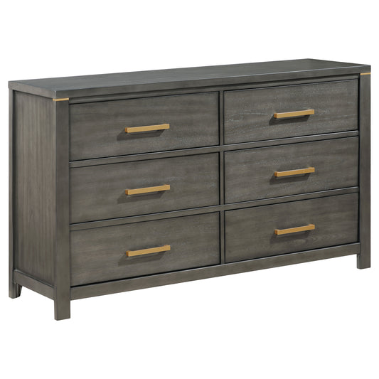 Kieran 6-drawer Dresser Grey