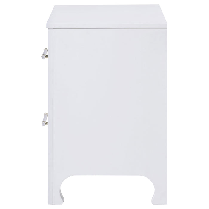 Anastasia 2-drawer Nightstand Pearl White