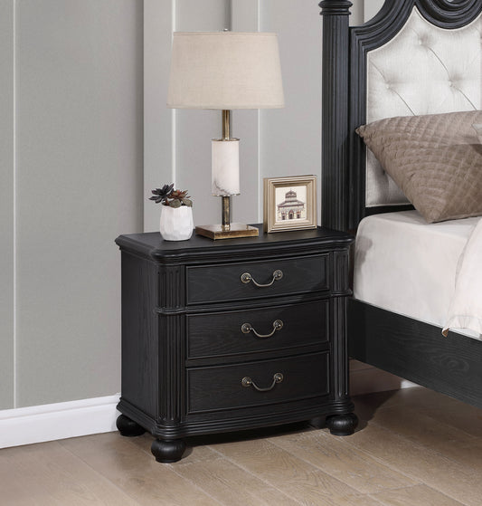 Celina 3-drawer Nightstand Black