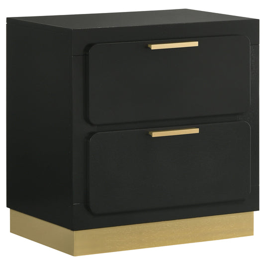 Caraway 2-drawer Nightstand Black