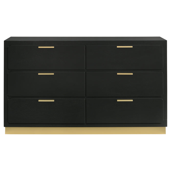 Caraway 6-drawer Dresser Black