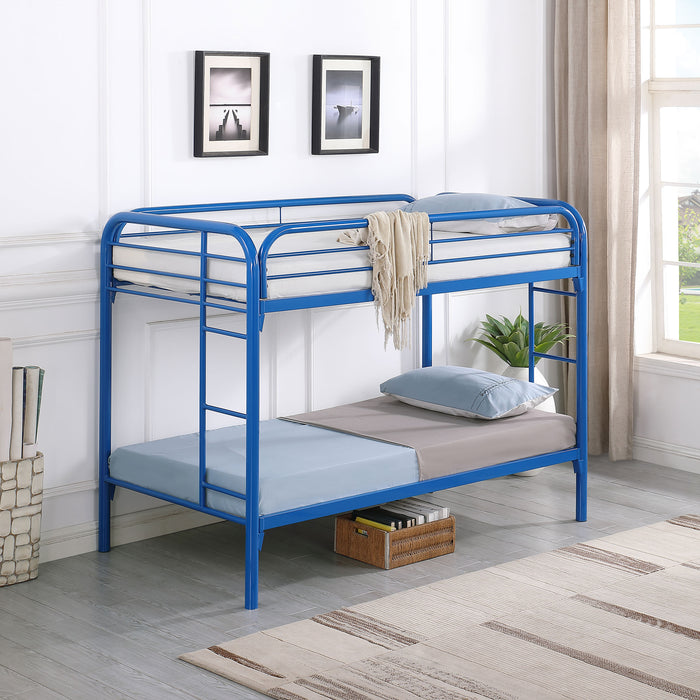 Morgan Metal Twin Over Twin Bunk Bed Blue