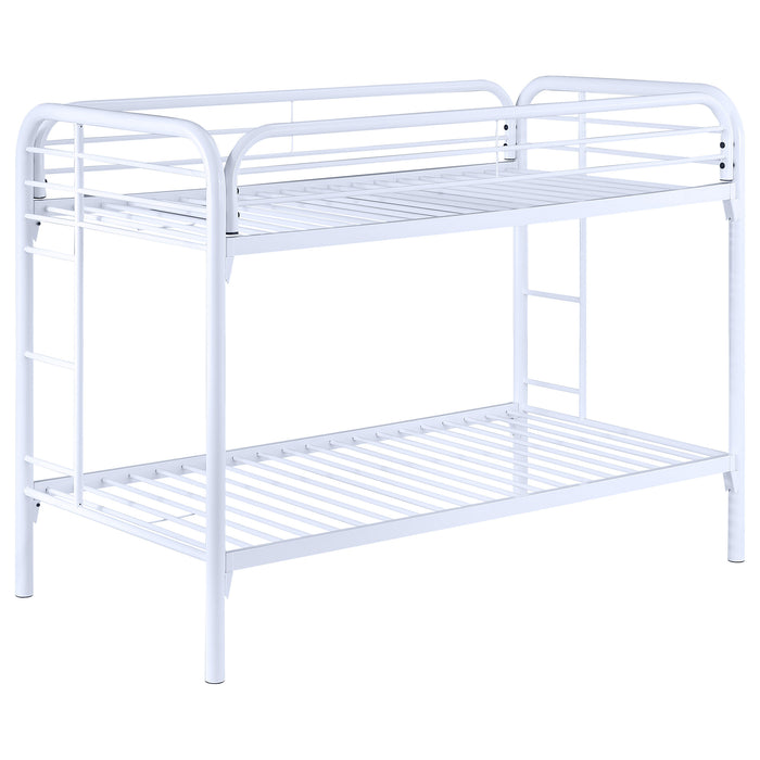 Morgan Metal Twin Over Twin Bunk Bed White