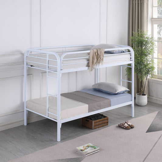 Morgan Metal Twin Over Twin Bunk Bed White