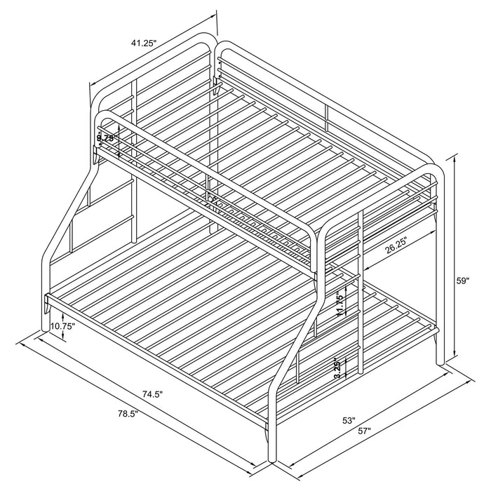 Morgan Metal Twin Over Full Bunk Bed White