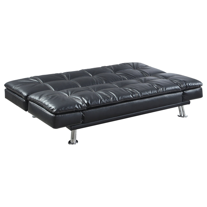 Dilleston Upholstered Tufted Convertible Sofa Bed Black