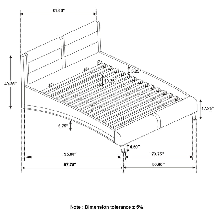 Jeremaine Upholstered Eastern King Sleigh Bed Black