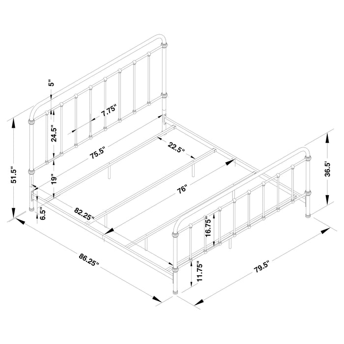 Livingston Metal Eastern King Open Frame Bed Dark Bronze