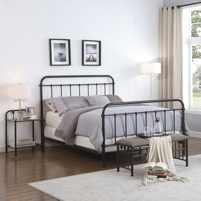 Livingston Metal Eastern King Open Frame Bed Dark Bronze