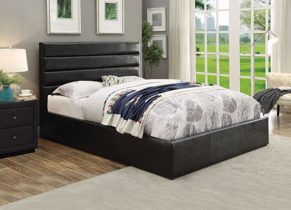 Riverbend Upholstered Eastern King Storage Panel Bed Black