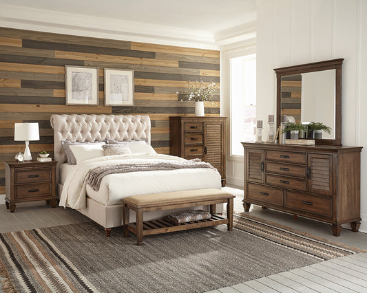 Devon 5-piece Full Bedroom Set Burnished Oak