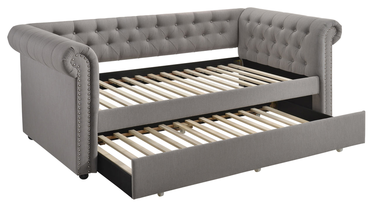 Kepner Upholstered Twin Daybed with Trundle Grey