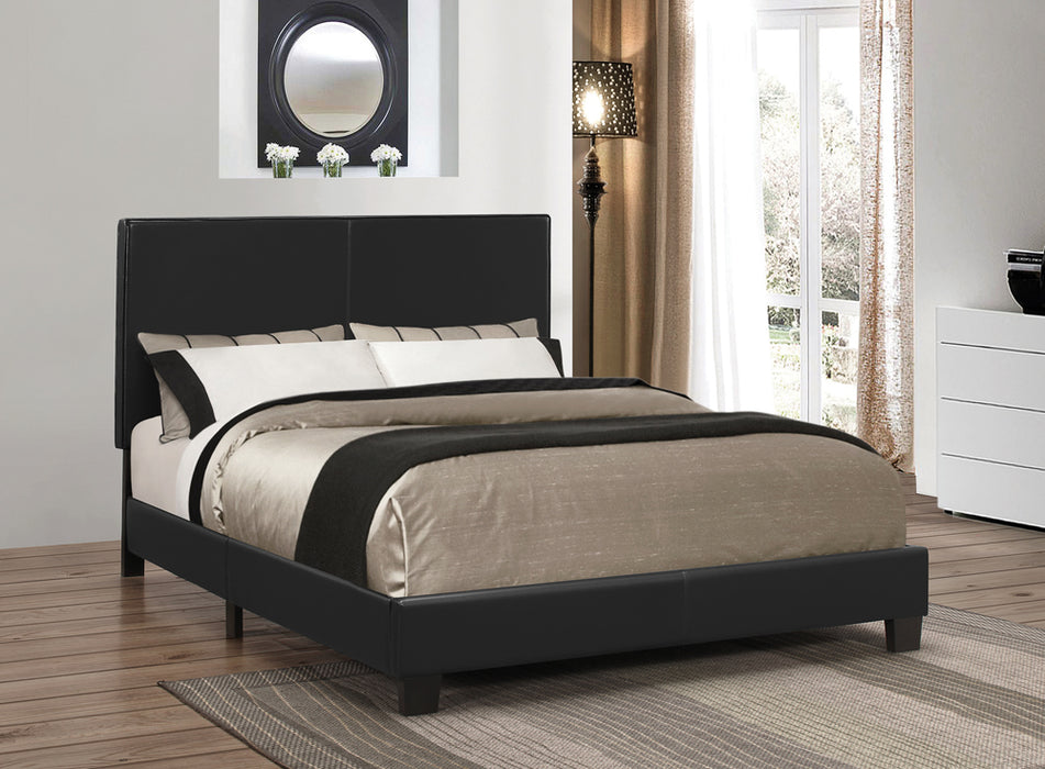 Mauve Upholstered Full Panel Bed Black