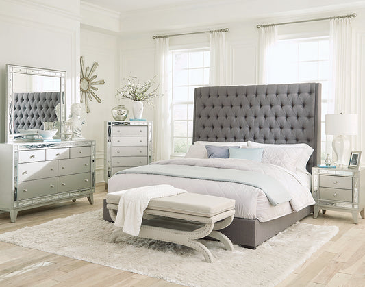 Camille 4-piece California King Bedroom Set Metallic Mercury