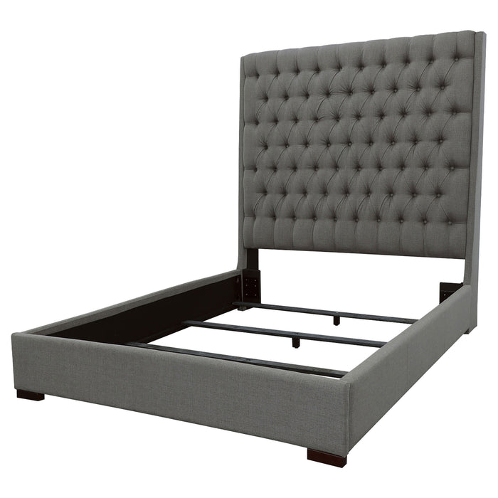 Camille Upholstered Queen Panel Bed Grey