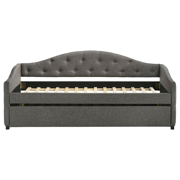 Sadie Upholstered Twin Daybed with Trundle Grey