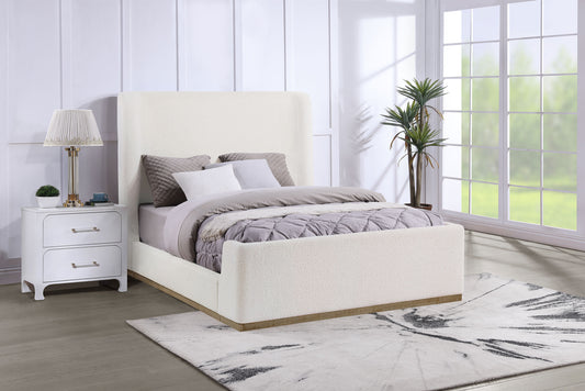 Nala Upholstered Queen Sleigh Bed Cream