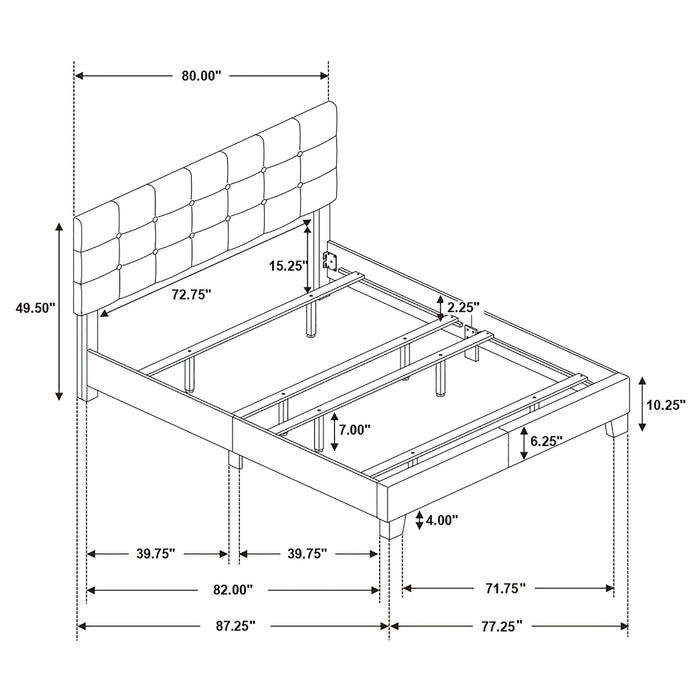 Mapes Upholstered Eastern King Panel Bed Charcoal