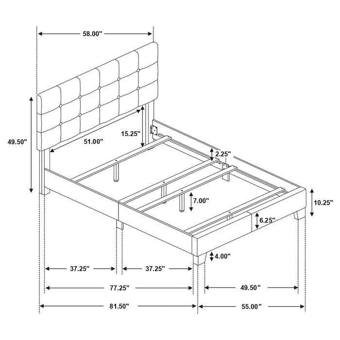 Mapes Upholstered Full Panel Bed Grey