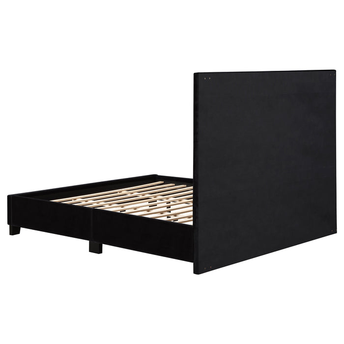 Hailey Upholstered Eastern King Panel Bed Black