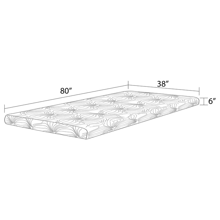 Joseph 6" Twin Long Memory Foam Mattress White