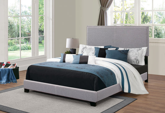 Boyd Upholstered Eastern King Panel Bed Grey