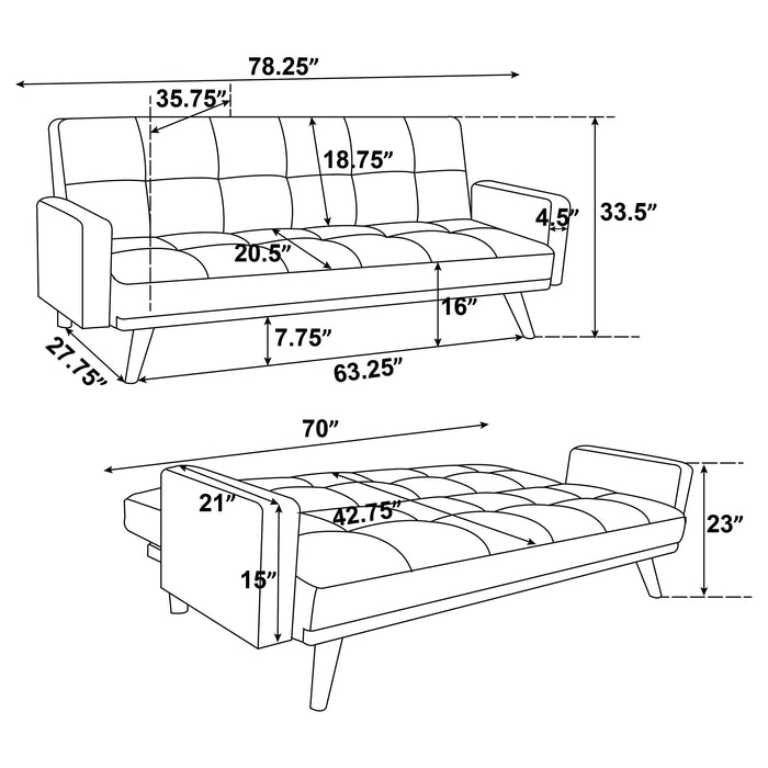 Kourtney Upholstered Tufted Convertible Sofa Bed Sage Green