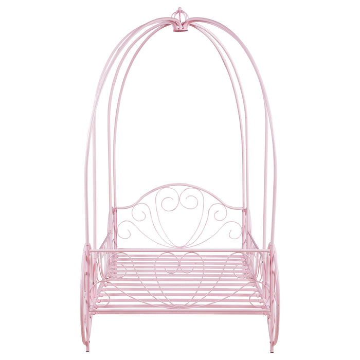 Massi Metal Twin Canopy Bed Powder Pink