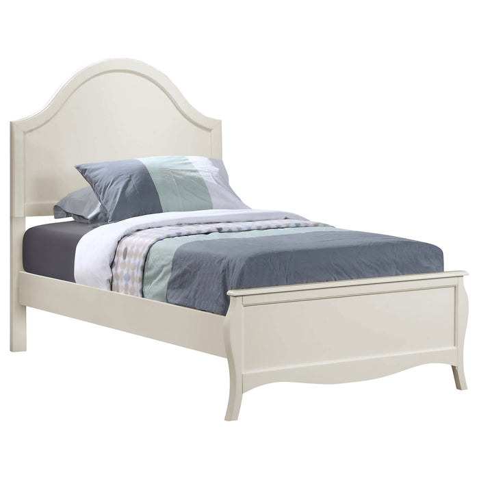 Dominique Wood Full Panel Bed Cream White