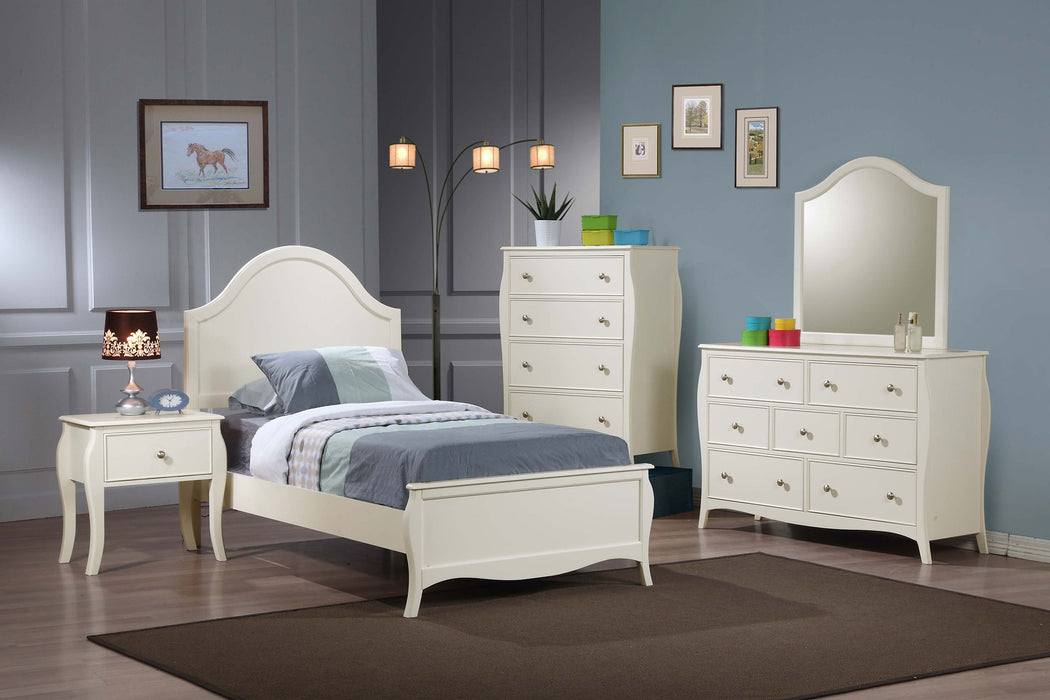 Dominique 5-piece Twin Bedroom Set Cream White