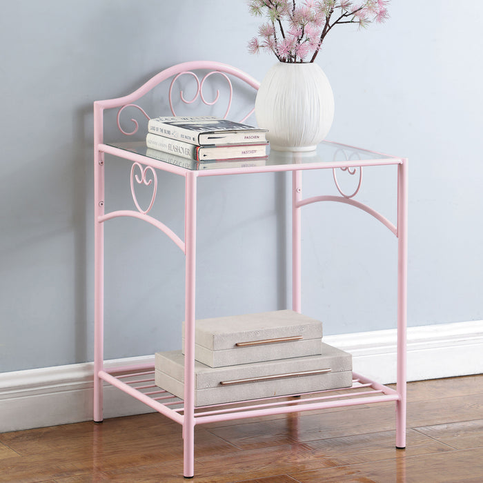 Massi Metal 1-shelf Nightstand Powder Pink