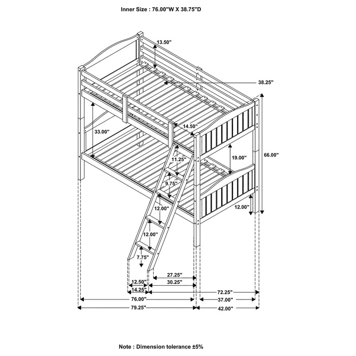 Arlo Wood Twin Over Twin Bunk Bed Espresso