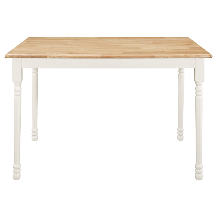 Taffee Rectangular 47-inch Solid Wood Dining Table White