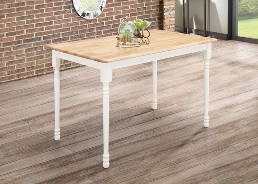 Taffee Rectangular 47-inch Solid Wood Dining Table White