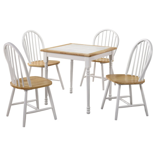 Carlene 5-piece Square Windsor Dining Table Set White