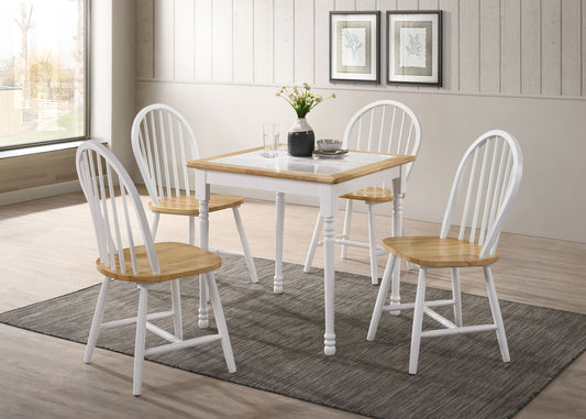 Carlene 5-piece Square Windsor Dining Table Set White