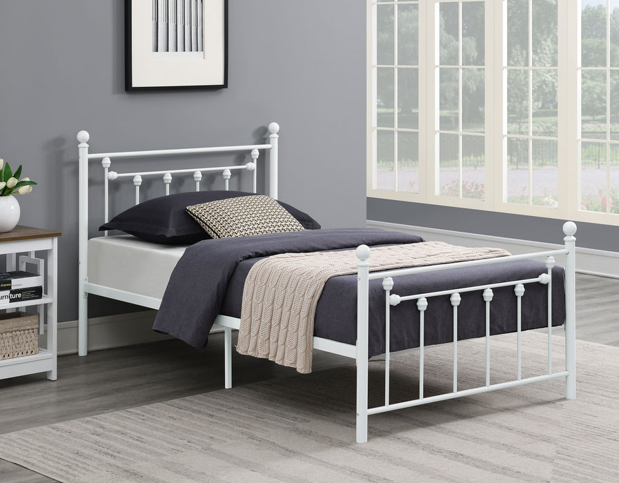 Canon Metal Twin Open Frame Bed White