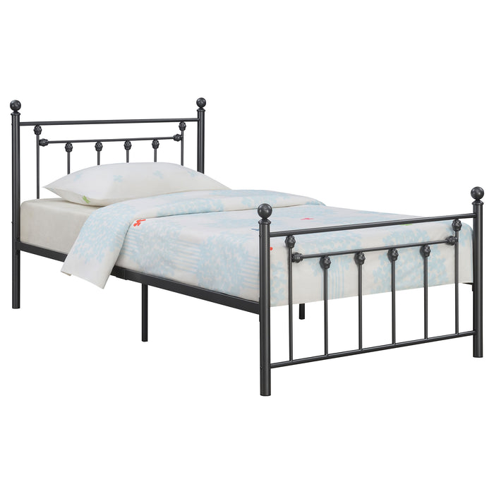 Canon Metal Twin Open Frame Bed Gunmetal