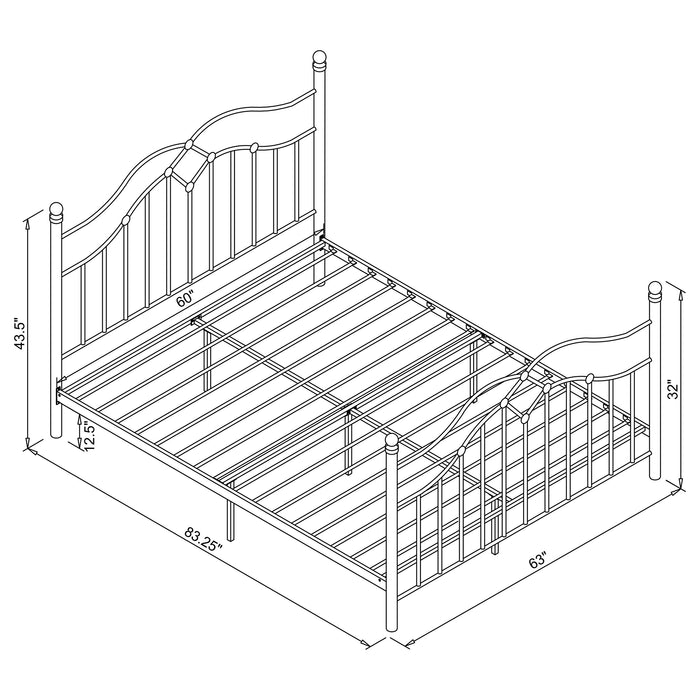 Klossen Metal Queen Open Frame Bed Black