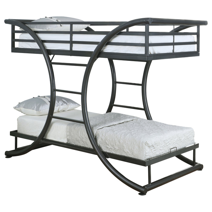 Stephan Metal Twin Over Twin Bunk Bed Gunmetal