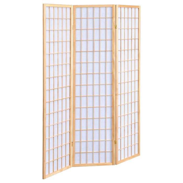 Carrie 3-Panel Room Divider Folding Shoji Screen Natural