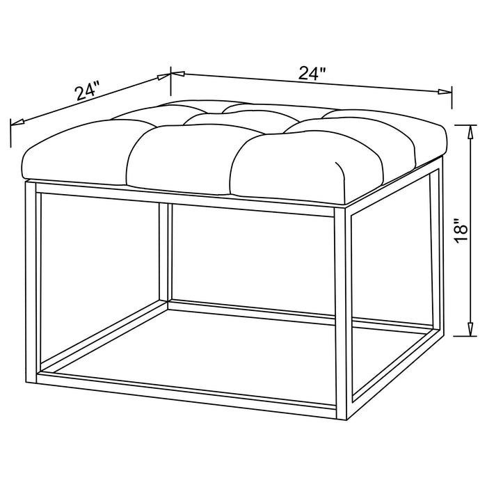 Swanson Square Upholstered Tufted Ottoman White
